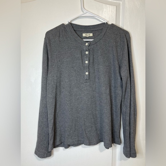 Madewell Heathered Thermal Henley Tee size M - Picture 2 of 15